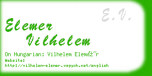 elemer vilhelem business card